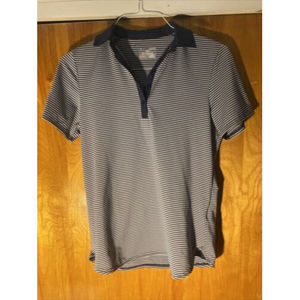 Under Armour Men's Polo Size S Navy Short Sleeve Striped Heat Gear Loose Fit Gmc